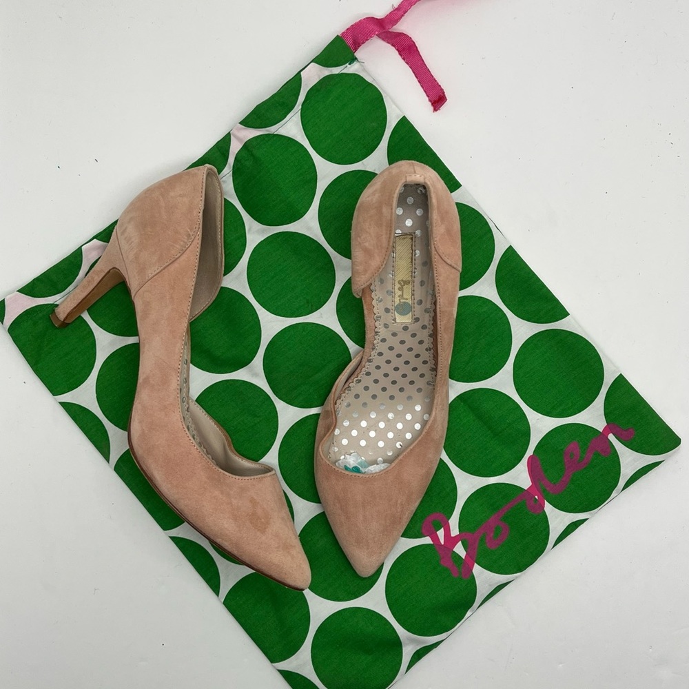 Boden Women's Pink Suede D'Orsay Stiletto Pointed Pumps Heels Size 39